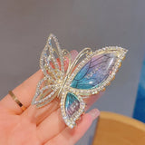 Rhinestone Butterfly Hair Clip Metal Hair Claw Barrette
