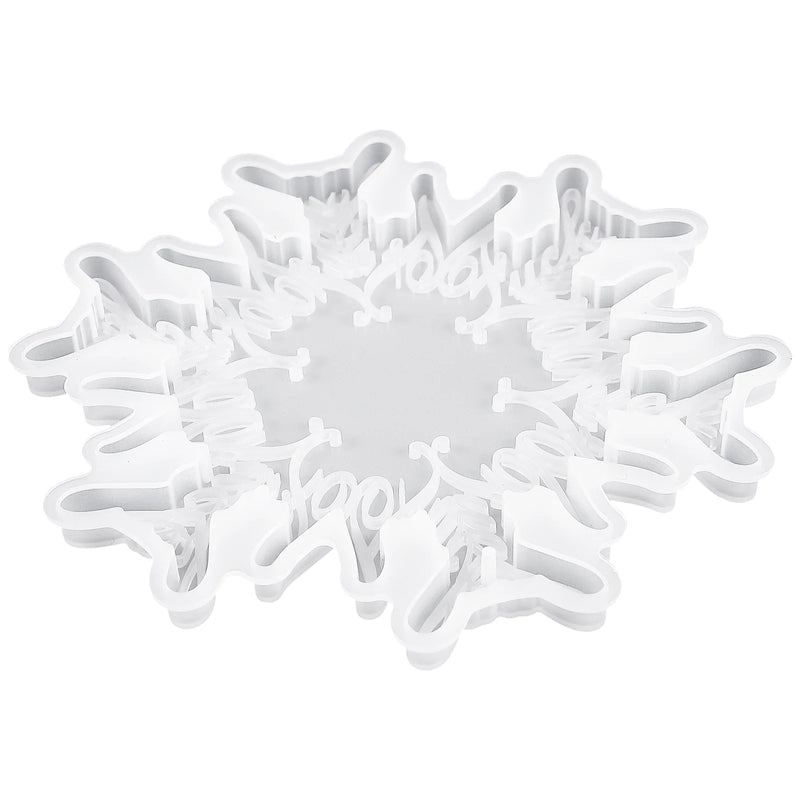 DIY Snowflake Coaster Mold Resin Casting Silicone Mat Tray Craft Accessory