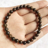 Moldavite Copper Bracelet w/ Iron, Natural Stone Bead Jewelry