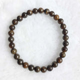 Moldavite Copper Bracelet w/ Iron, Natural Stone Bead Jewelry