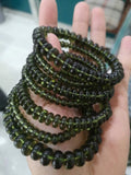 Moldavite Green Grass Crystal Roundelle Bracelet for Women