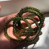 Moldavite Green Grass Crystal Roundelle Bracelet for Women