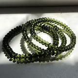 Moldavite Green Grass Crystal Roundelle Bracelet for Women