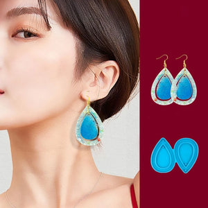 3PCS Teardrop Resin Earring Mold Silicone Epoxy Keychain Molds DIY
