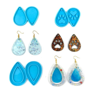 3PCS Teardrop Resin Earring Mold Silicone Epoxy Keychain Molds DIY