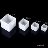 4Pcs/Set Crystal Epoxy Resin Mold Square Jewelry Casting Silicone Mould DIY