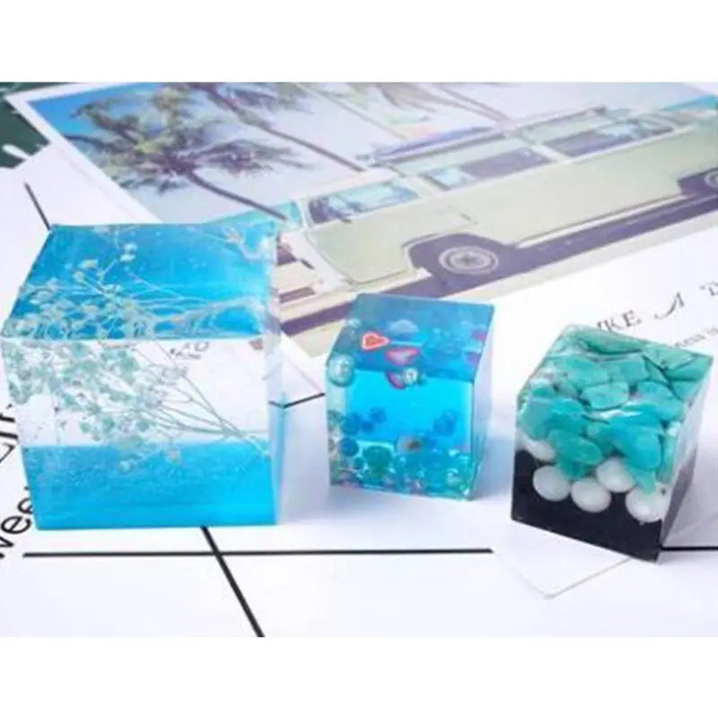4Pcs/Set Crystal Epoxy Resin Mold Square Jewelry Casting Silicone Mould DIY