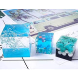 4Pcs/Set Crystal Epoxy Resin Mold Square Jewelry Casting Silicone Mould DIY