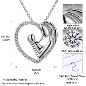 Mom & Child Necklace 925 Silver Infinity Love Heart Pendant Gift