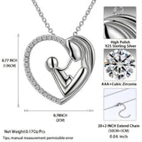 Mom & Child Necklace 925 Silver Infinity Love Heart Pendant Gift