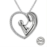 Mom & Child Necklace 925 Silver Infinity Love Heart Pendant Gift