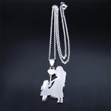 Mom Daughter Love Heart Necklace Stainless Steel Silver