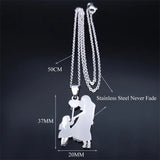 Mom Daughter Love Heart Necklace Stainless Steel Silver