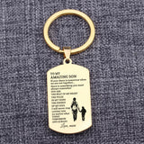 Mom's Graduation Gift- To My Amazing Son Keychain Dog Tag Pendant