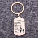 Mom's Graduation Gift- To My Amazing Son Keychain Dog Tag Pendant