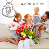 Mom Hugged Child Zircon Pendant Necklace 925 Sterling Silver