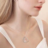 Mom Hugged Child Zircon Pendant Necklace 925 Sterling Silver