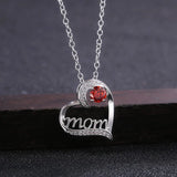 Mom Necklace with 3 Colour Crystal Charm Pendant Necklace for Women Jewelry