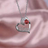 Mom Necklace with 3 Colour Crystal Charm Pendant Necklace for Women Jewelry