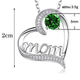 Mom Necklace with 3 Colour Crystal Charm Pendant Necklace for Women Jewelry