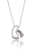 Mom Necklace With Feet, Baby Footprint Pendant Necklace