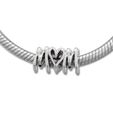 Mom Script Charm 925 Silver for Bracelets DIY Beads