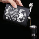 Mom To Daughter Stainless Steel Hip Flask Liquor Whisky Flagon