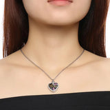 'Mom in Heart' Cremation Urn Pendant Birthstone Crystal Ashes Urn Necklace