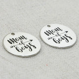 Mom of Boys Charm Pendant, Miracle Engraved, Boho Jewelry, Family Gift