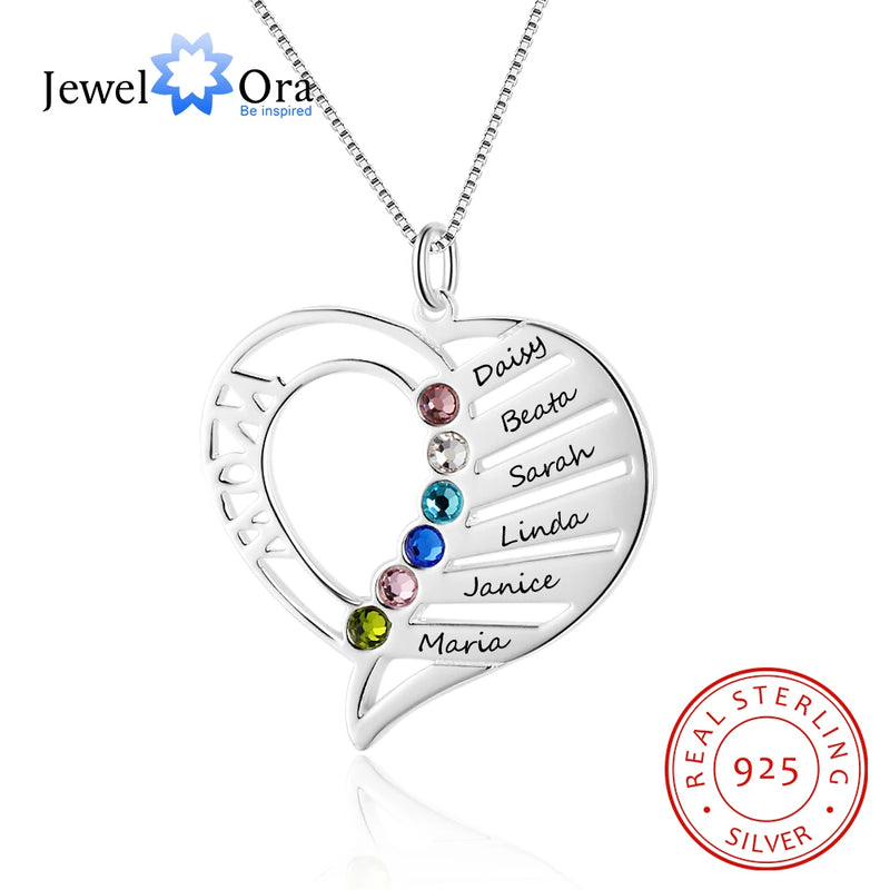 Personalized Birthstone Name Necklace 925 Sterling Silver