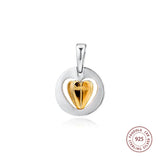 Mom's Heart Dangle Charms 925 Silver Beads for Bracelets DIY