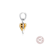 Mom's Heart Dangle Charms 925 Silver Beads for Bracelets DIY