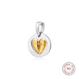 Mom's Heart Dangle Charms 925 Silver Beads for Bracelets DIY