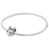 925 Sterling Silver Heart Padlock Bracelet for Charm DIY Jewelry