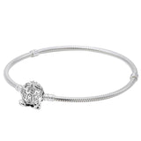 925 Sterling Silver Heart Padlock Bracelet for Charm DIY Jewelry