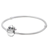 925 Sterling Silver Heart Padlock Bracelet for Charm DIY Jewelry