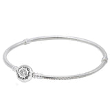 925 Sterling Silver Heart Padlock Bracelet for Charm DIY Jewelry