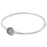 925 Sterling Silver Heart Padlock Bracelet for Charm DIY Jewelry
