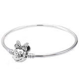 Castle Padlock Heart Clasp Bangle 925 Sterling Silver Bracelet