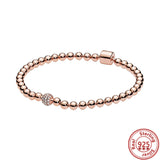 Moments 925 Silver Double Wrap Barrel Clasp Snake Chain Pantora Bracelet