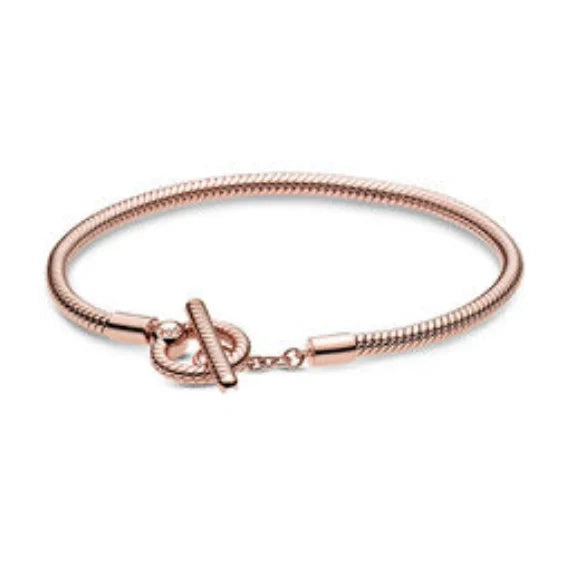 Bright Clasp Crystal Bracelet S925 Sterling Silver Bangle Women DIY Jewelry