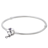 Butterfly Wildflower Meadow Floral Star Clasp Bracelet 925 Sterling Silver