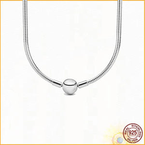 Moments Chain Necklace 925 Sterling Silver DIY Jewelry Women's Boutique