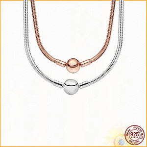 Moments Chain Necklace 925 Sterling Silver DIY Jewelry Women's Boutique
