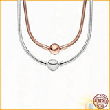 Moments Chain Necklace 925 Sterling Silver DIY Jewelry Women's Boutique