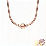 Moments Chain Necklace 925 Sterling Silver DIY Jewelry Women's Boutique