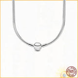 Moments Chain Necklace 925 Sterling Silver DIY Jewelry Women's Boutique