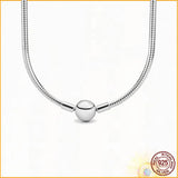 Moments Chain Necklace 925 Sterling Silver DIY Jewelry Women's Boutique