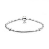 Daisy Flower Clasp Snake Pan Bracelet 925 Sterling Silver