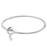 Family Tree Heart Leaves Clasp Bracelet 925 Sterling Silver Bangle